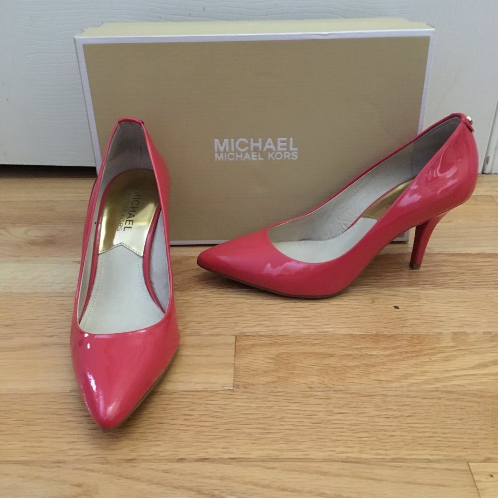 Michael Kors Flex Mid Pump Watermelon Patent Leather Size 6
